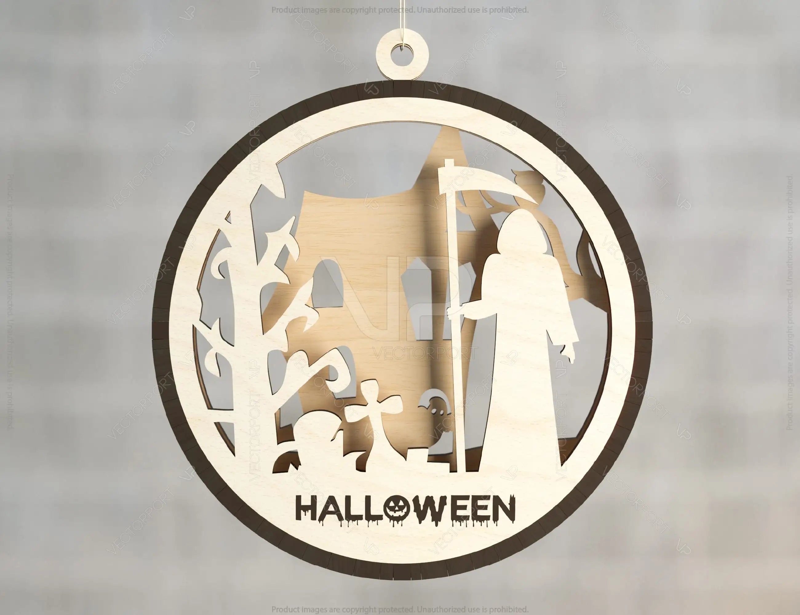 Halloween Decoration Balls Craft Hanging Bauble Pumpkin Cat Spider Lantern Spooky Scene Digital Download |#U287|