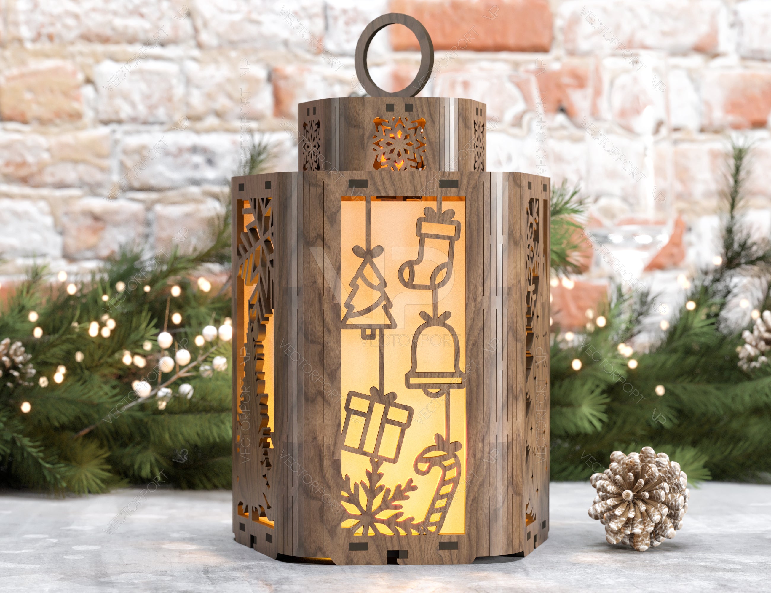 New Year Christmas Lamp Night Light Deer Lantern Decoration Hanging Curved Corner Candle Holder Digital Download |#U292|