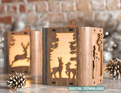 Christmas Lamp New Year Night Light Deer Lantern Decoration Hanging Tree Decoration Candle Holder Digital Download |#U304|
