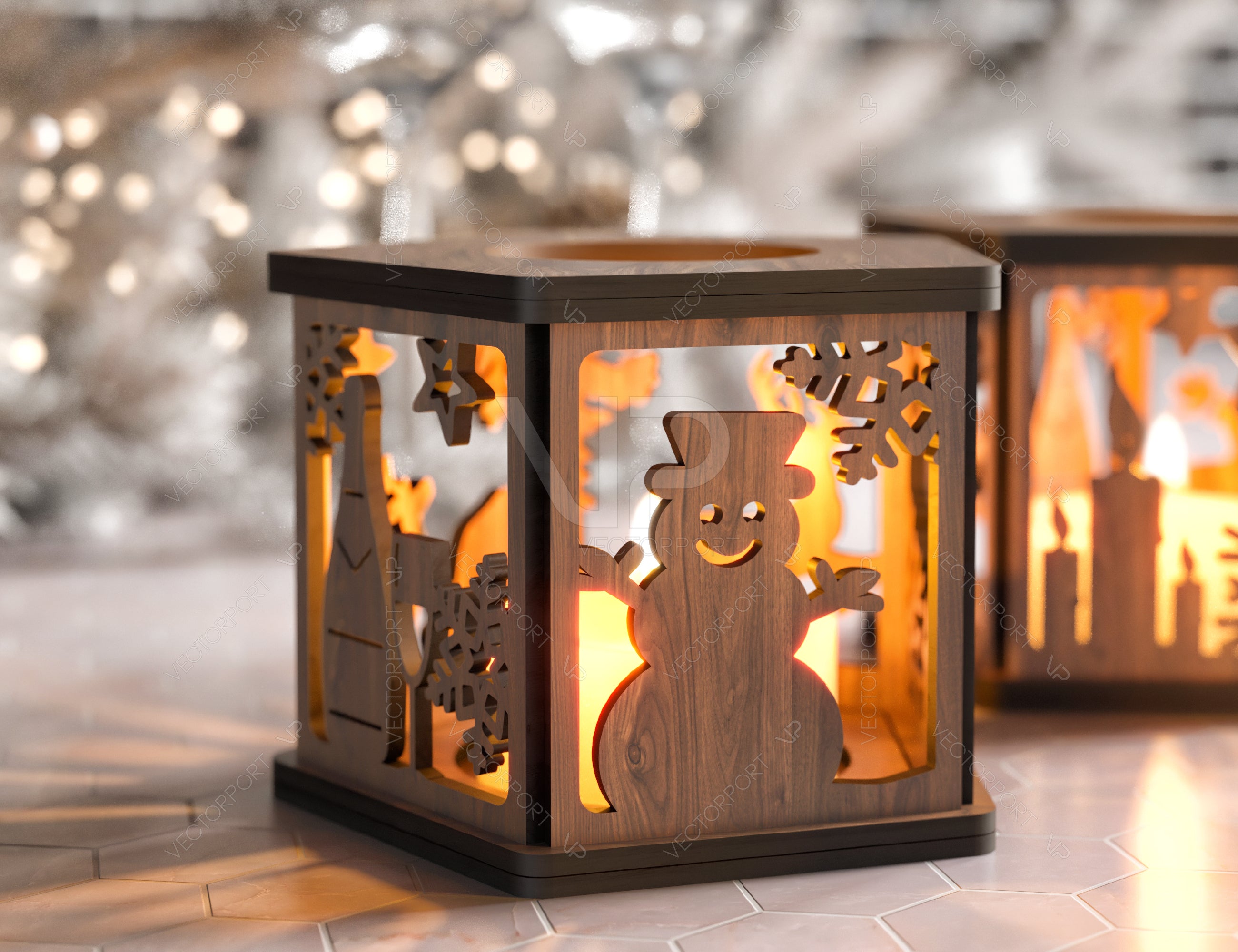 Christmas Lamp Night Light Deer Lantern Decoration Centerpiece Lampshade Table Candle Holder SVG Digital Download |#U307|