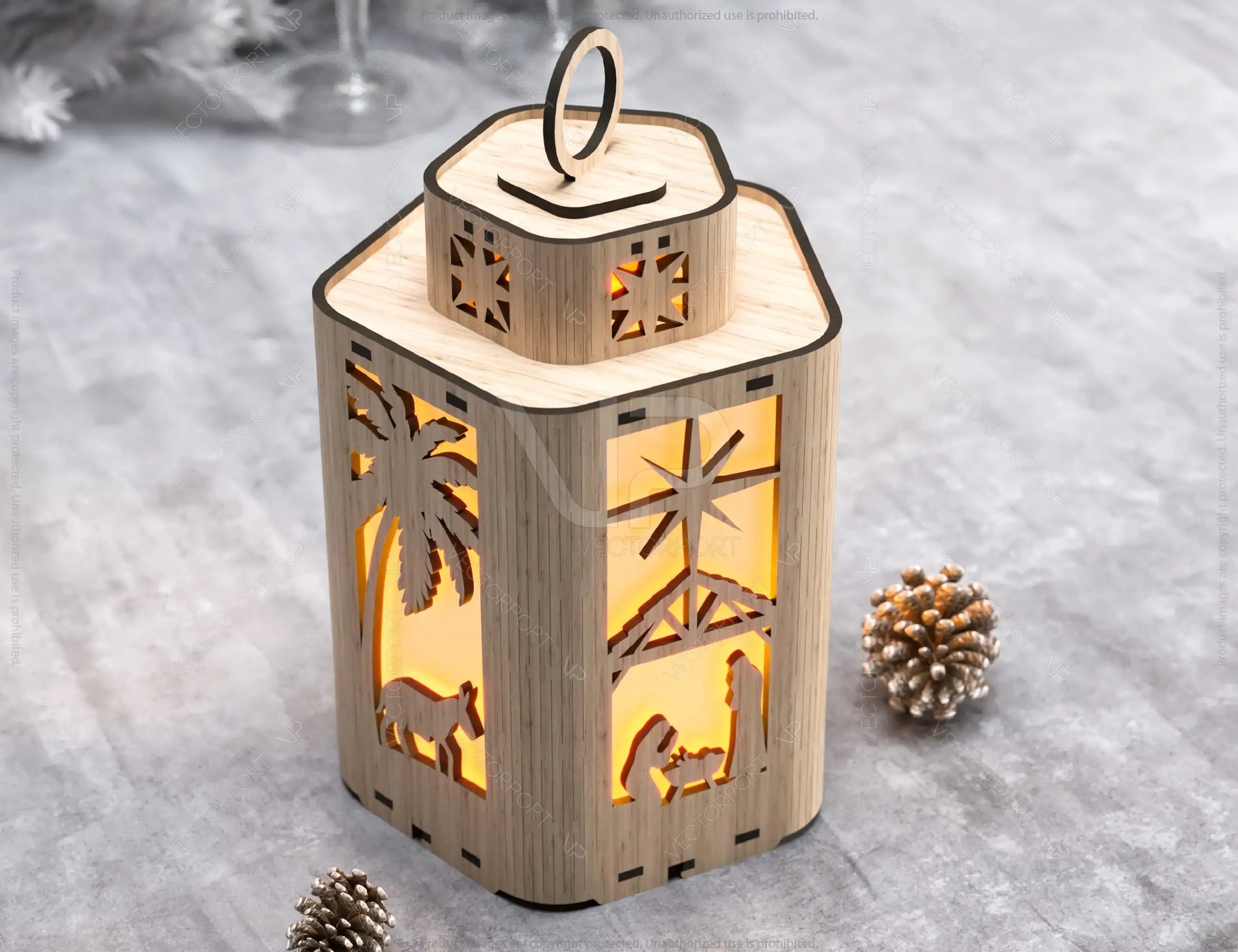 Nativity Scene Candle Holder Christmas Eve with baby Jesus, Traditional Lantern Tea Curved Corner Digital Download SVG |#U317|