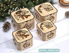 Christmas Template Decorative Box Wooden New Year Gift Box laser cut Jeweler Case Digital Download |#U320|