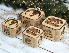 Christmas Template Decorative Wooden New Year Gift Box laser cut Jeweler Case Digital Download |#U321|