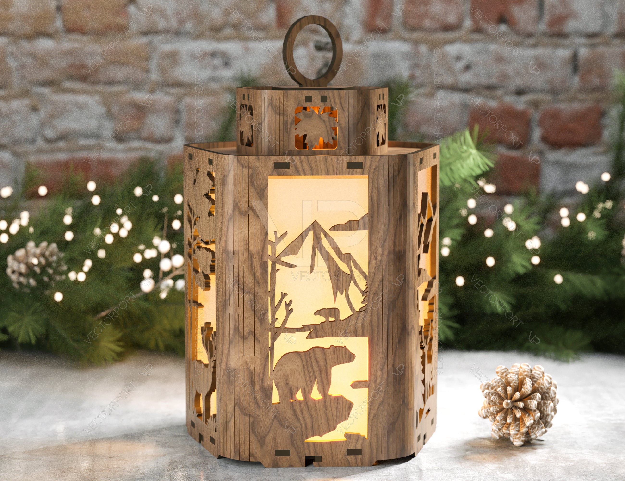 Candle Holder Moose Elk White Bear Mountain scene Table Lamp Night Light Deer Hanging Curved Corner Lantern Digital Download |#U337|