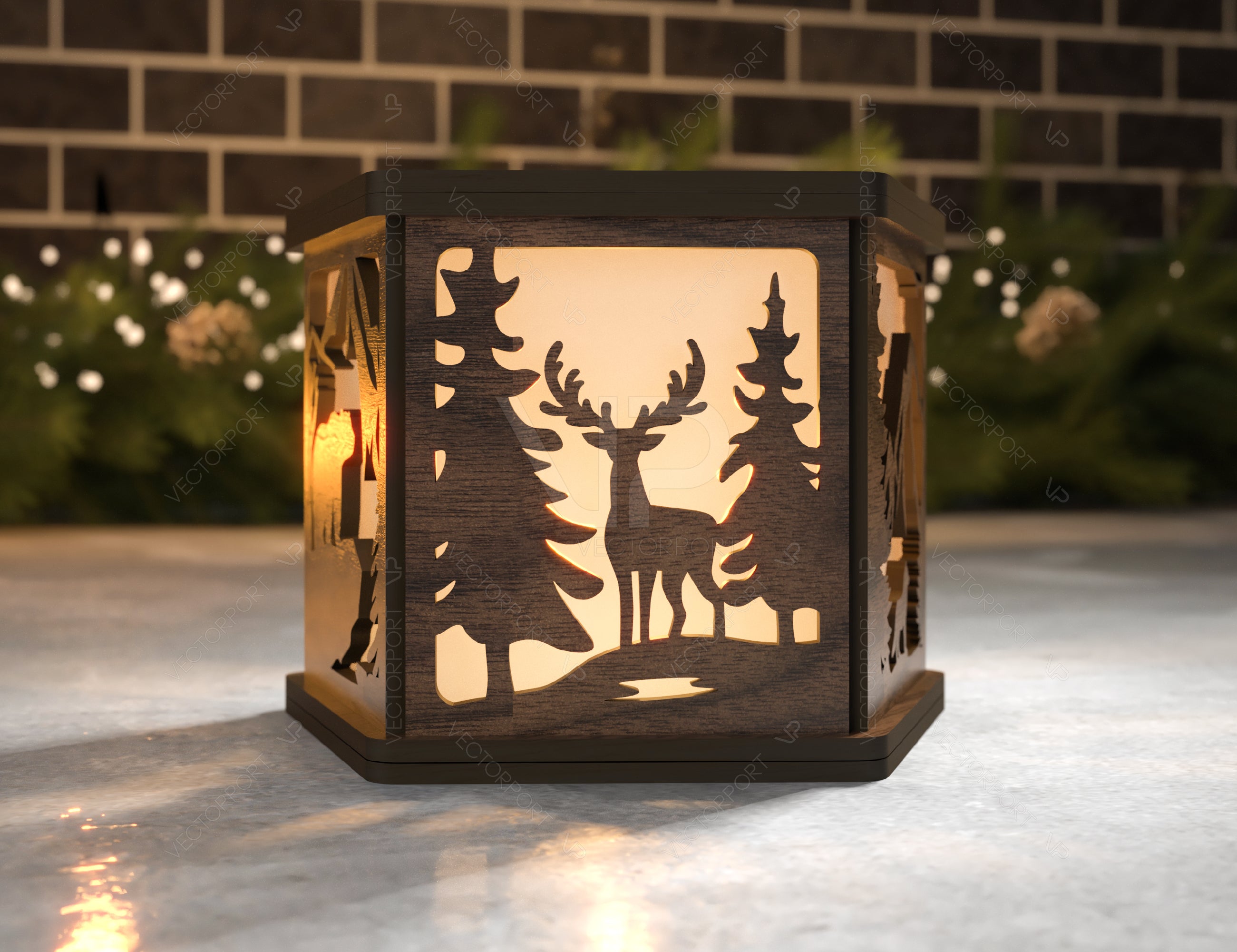Candle Holder Moose Elk White Bear Mountain scene Table Lamp Night Light Deer Scene Lantern Digital Download |#U338|