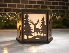 Candle Holder Moose Elk White Bear Mountain scene Table Lamp Night Light Deer Scene Lantern Digital Download |#U338|