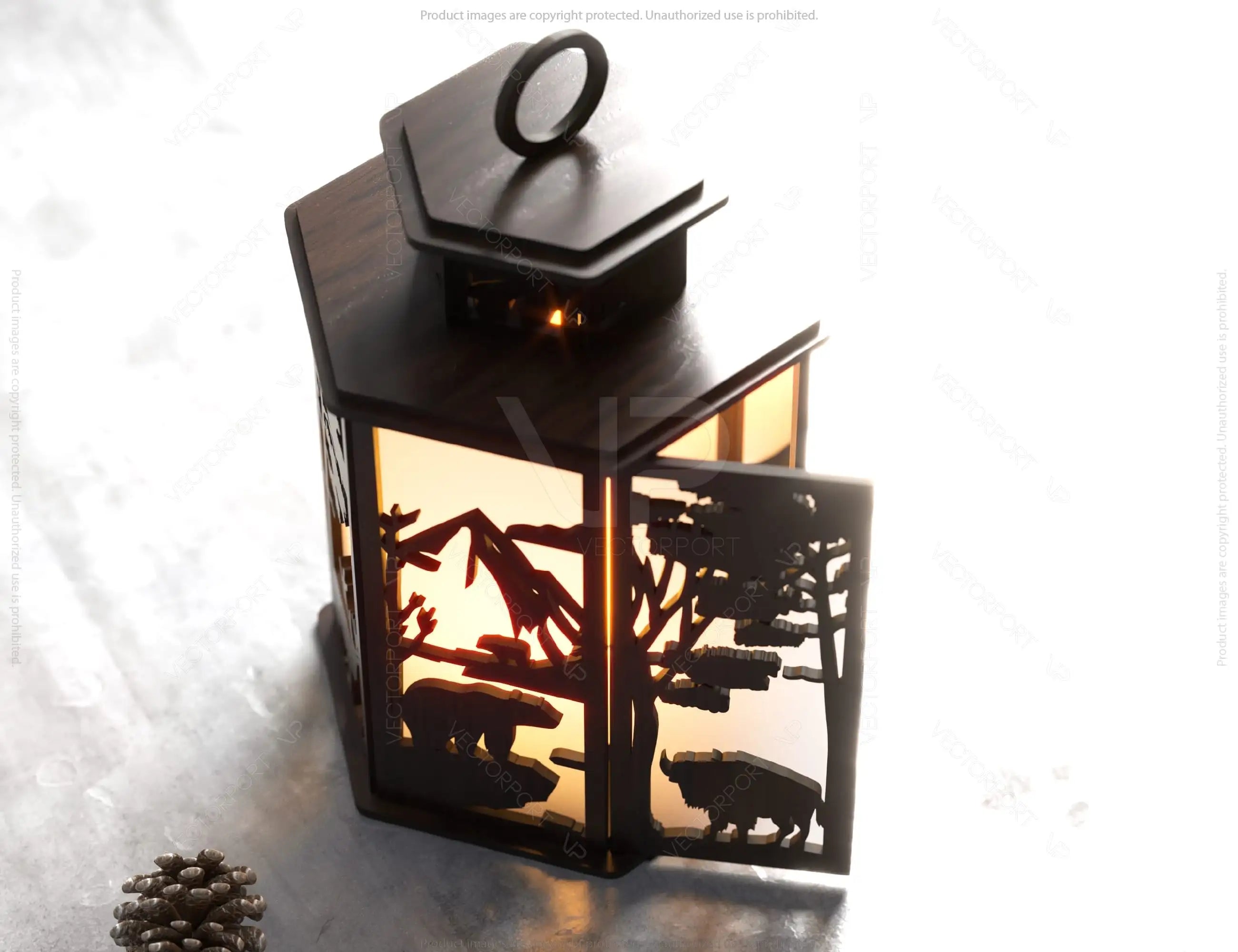 Candle Holder Moose Elk White Bear Fox Mountain scene Table Lamp Night Light Deer Scene Lantern Digital Download |#U339|