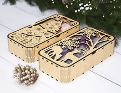 Christmas Gift Box Decorative Box Wooden New Year Gift Box laser cut Jeweler Case Digital Download |#U340|