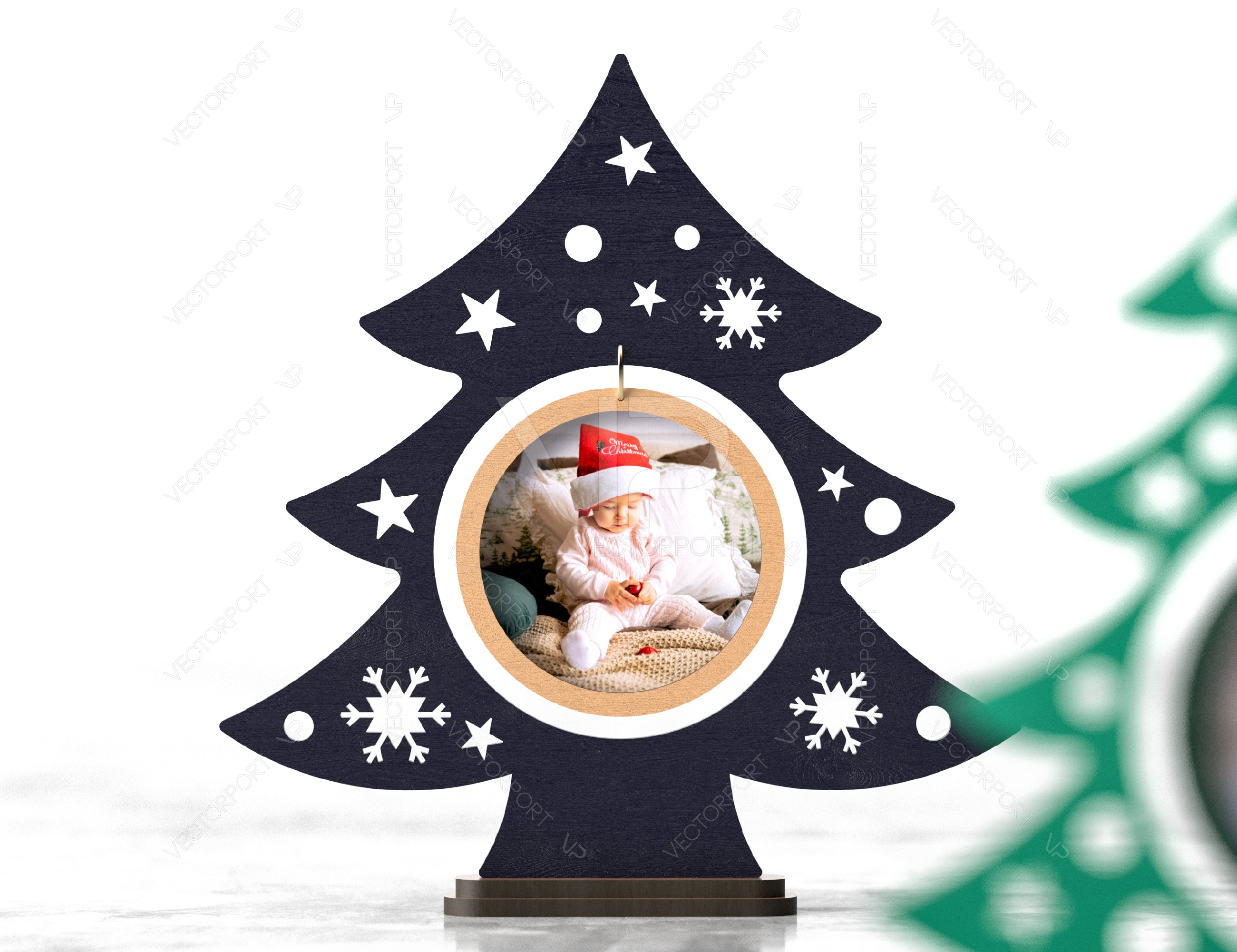 Standing Christmas Tree Photo Frame Tree Decorations Craft Standing New Year Gift Tree Shape Frame Digital Download |#U348|