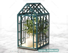 Greenhouse Miniature 3D Glasshouse Laser cut file Mini Garden House Candle holder Garden Terrarium Digital Download |#U352|