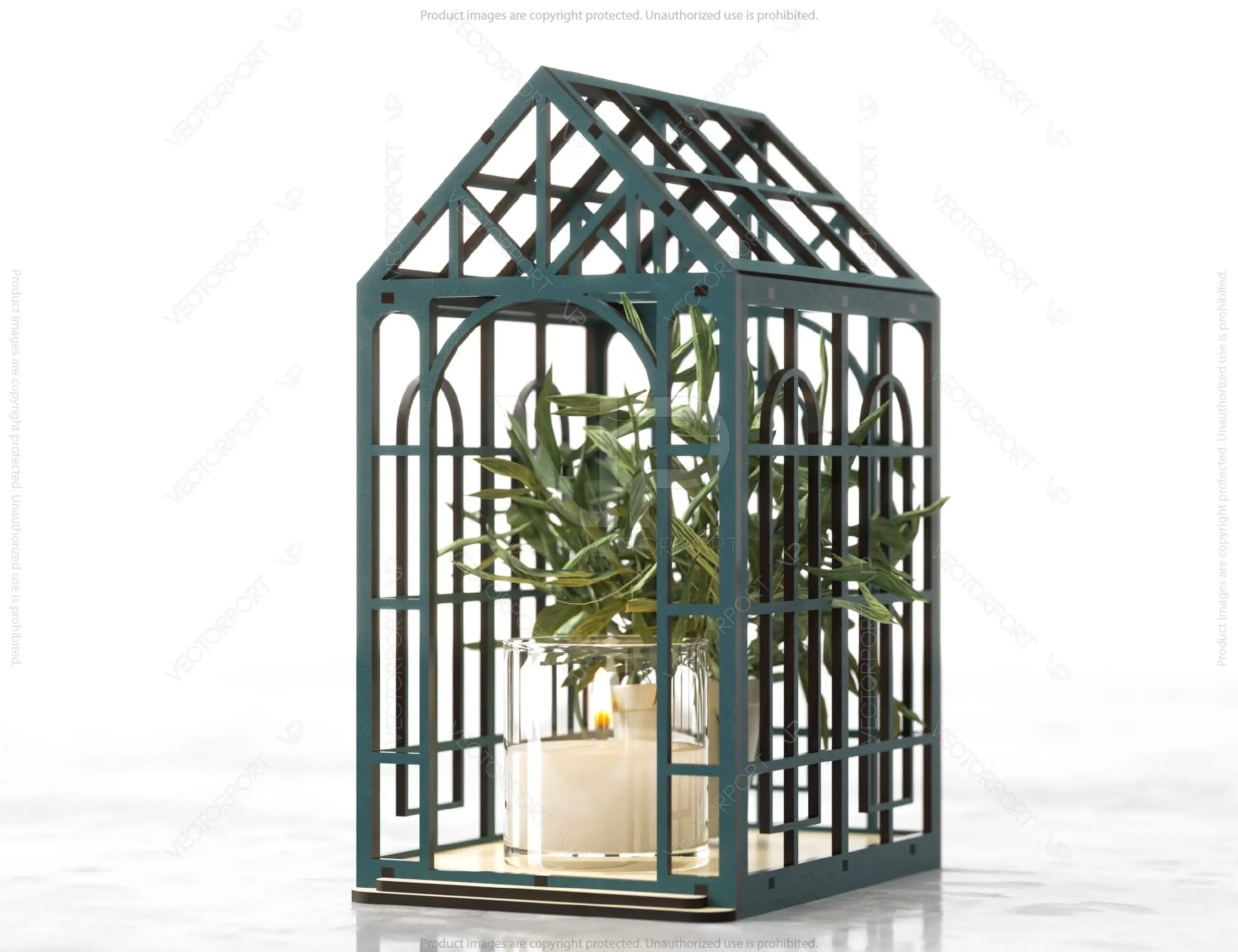 Greenhouse Miniature 3D Glasshouse Laser cut file Mini Garden House Candle holder Garden Terrarium Digital Download |#U352|