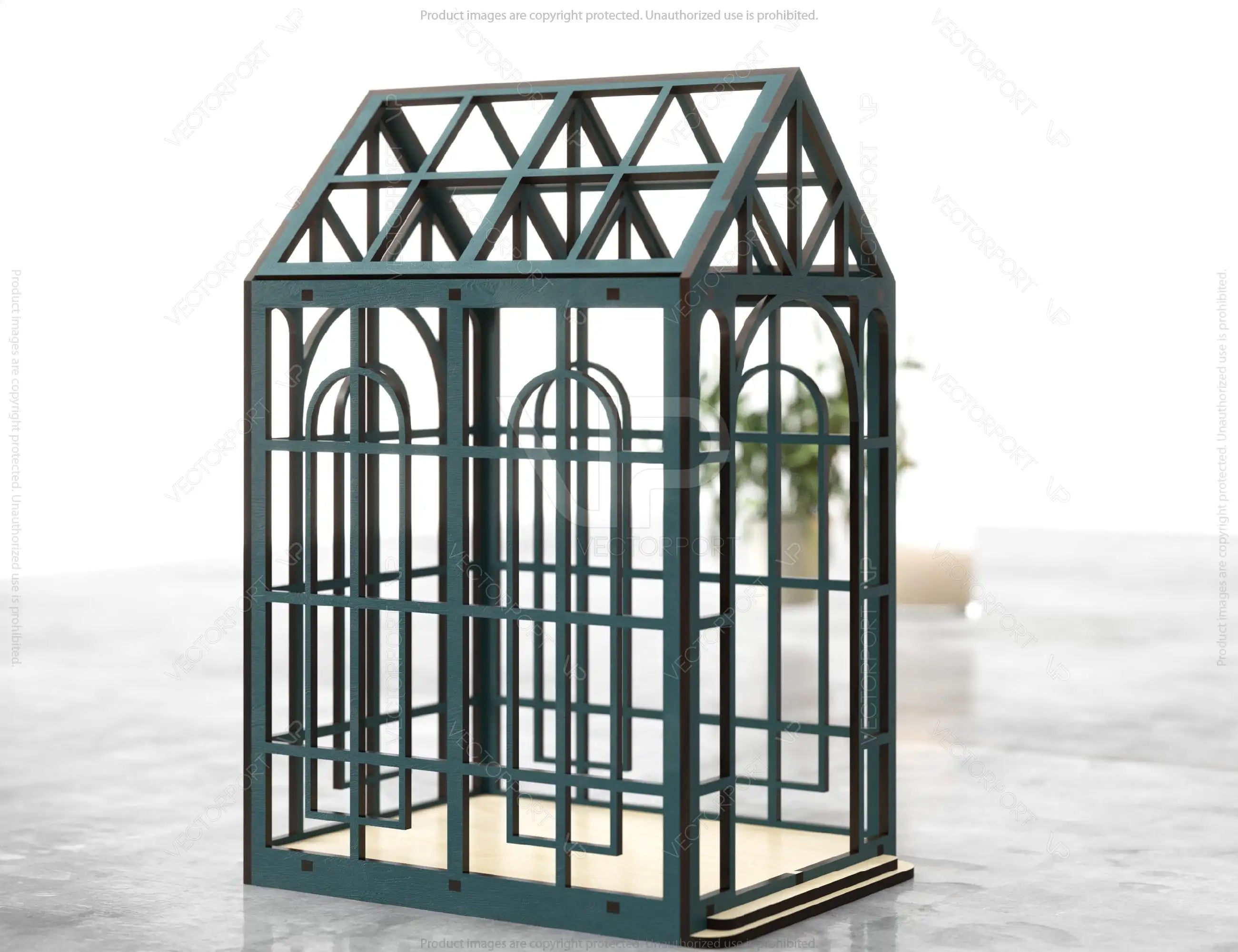 Greenhouse Miniature 3D Glasshouse Laser cut file Mini Garden House Candle holder Garden Terrarium Digital Download |#U352|