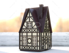Scandinavian Nordic Miniature 3D House Laser cut file Christmas Garden House Digital Download |#U353|
