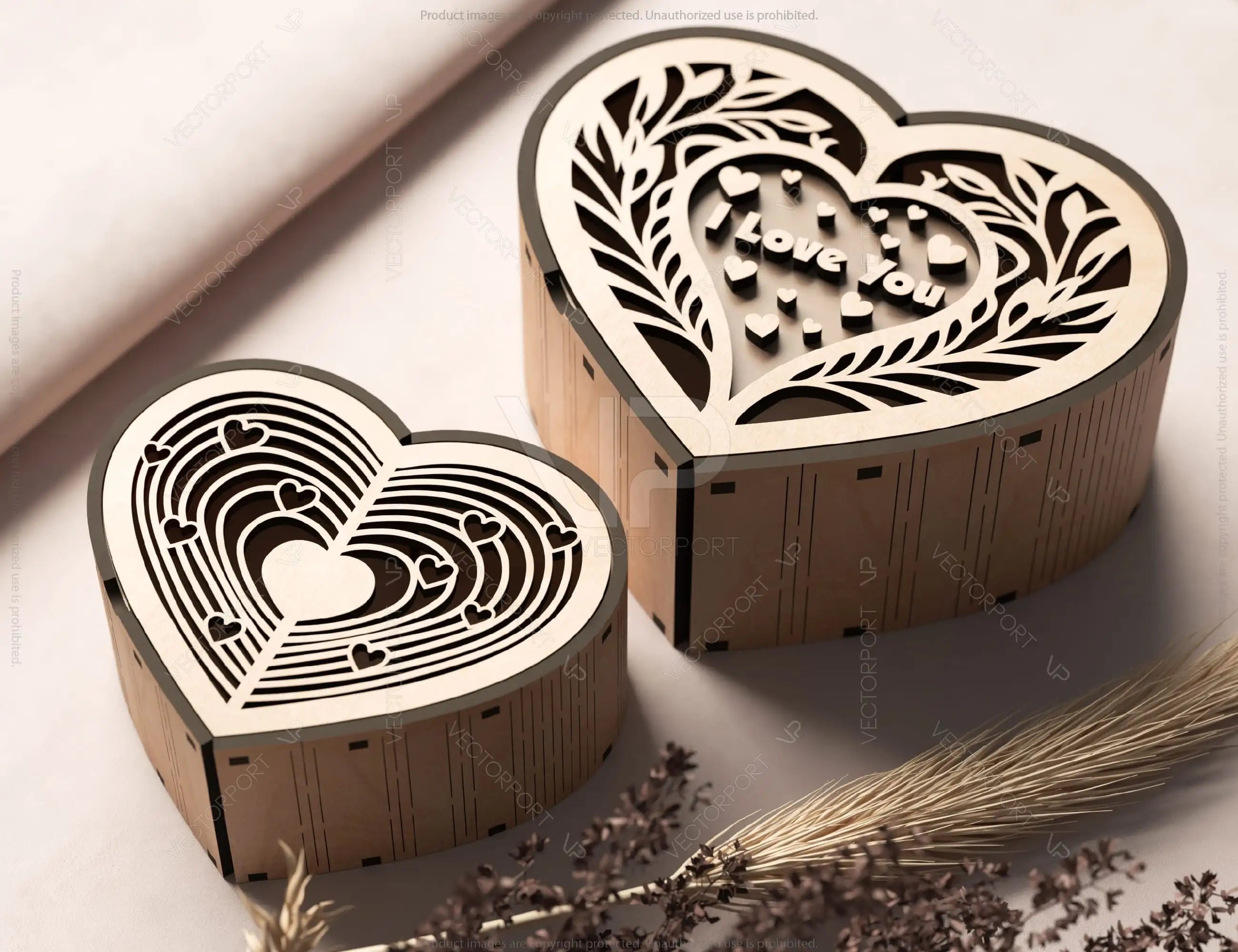 Heart shape Laser cut wooden gift box for Valentine’s Day, Jewelry case, Romantic Wedding box Digital Download |#U364|