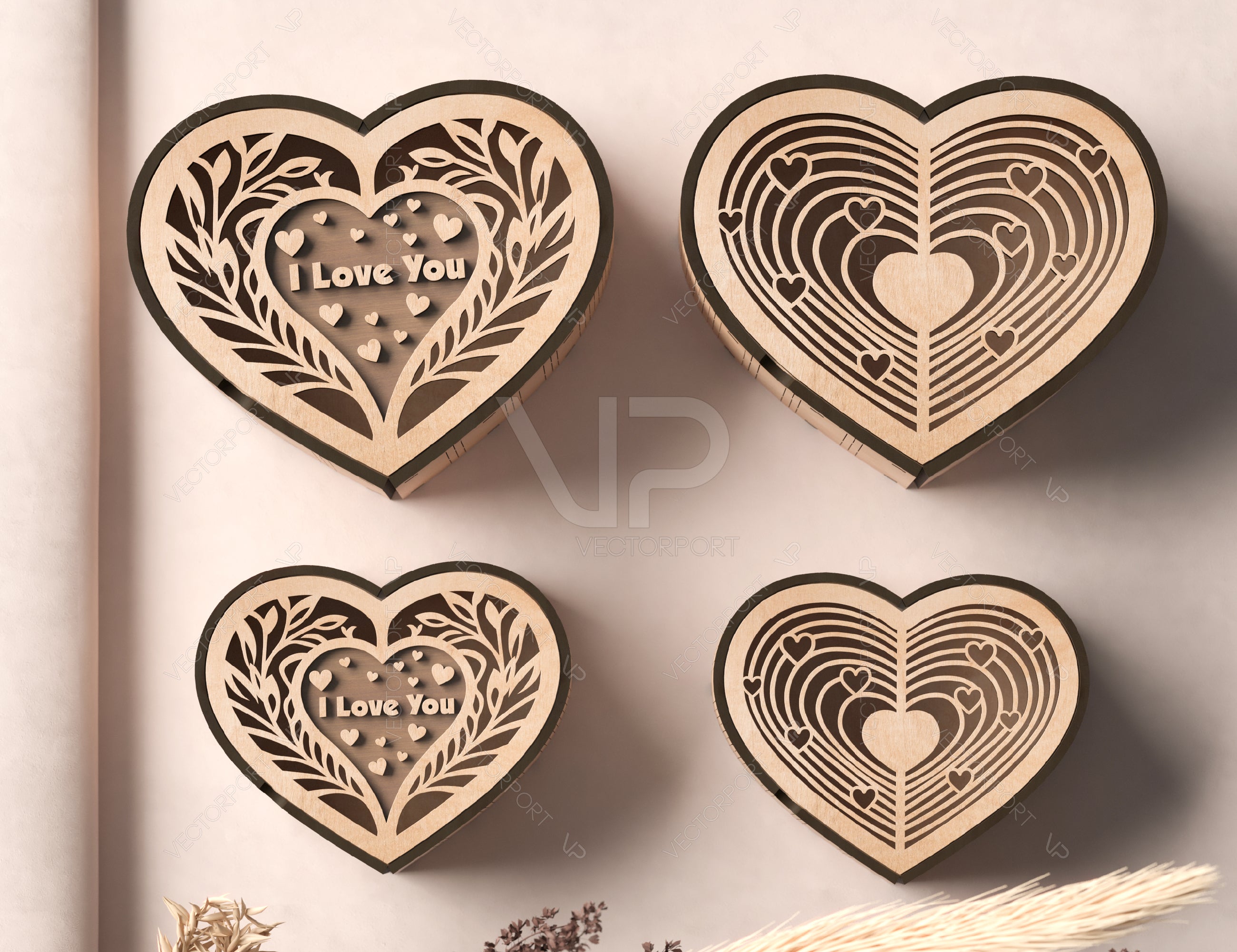 Heart shape Laser cut wooden gift box for Valentine’s Day, Jewelry case, Romantic Wedding box Digital Download |#U364|