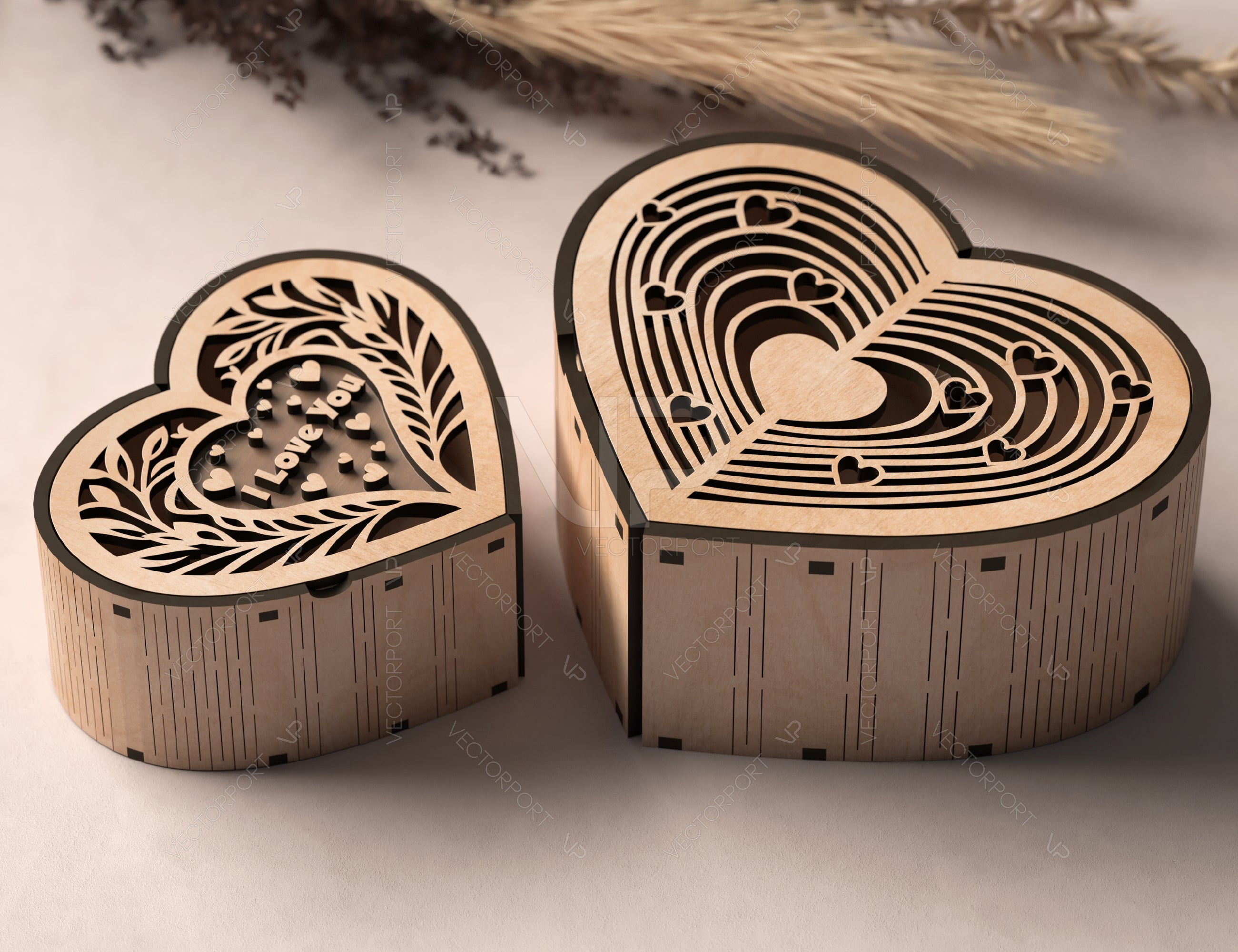 Heart shape Laser cut wooden gift box for Valentine’s Day, Jewelry case, Romantic Wedding box Digital Download |#U364|