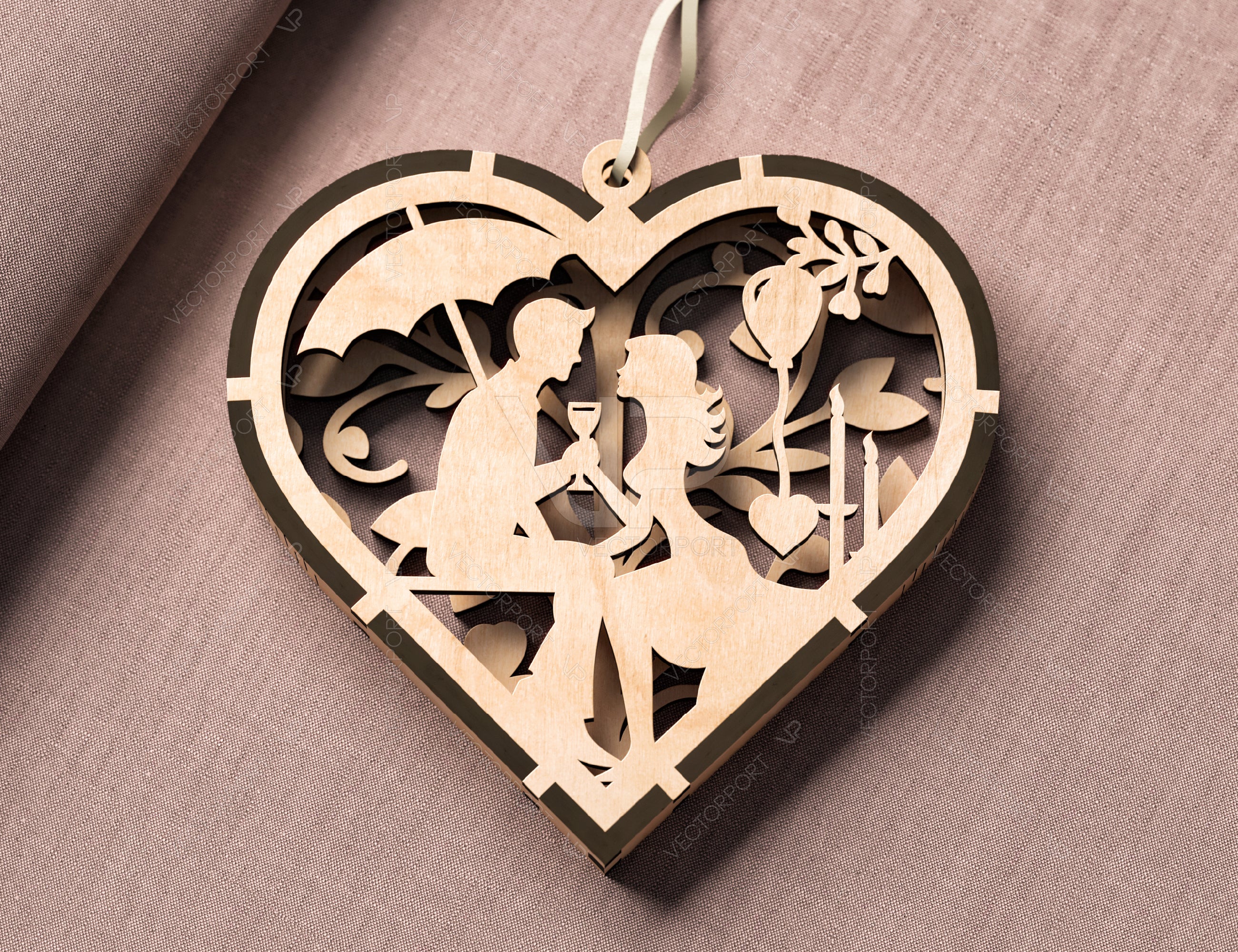 Valentine's Laser-Cut Hanging Heart Décor, Heart shape Decor for a Romantic Valentine's Ambiance Digital Download |#U369|