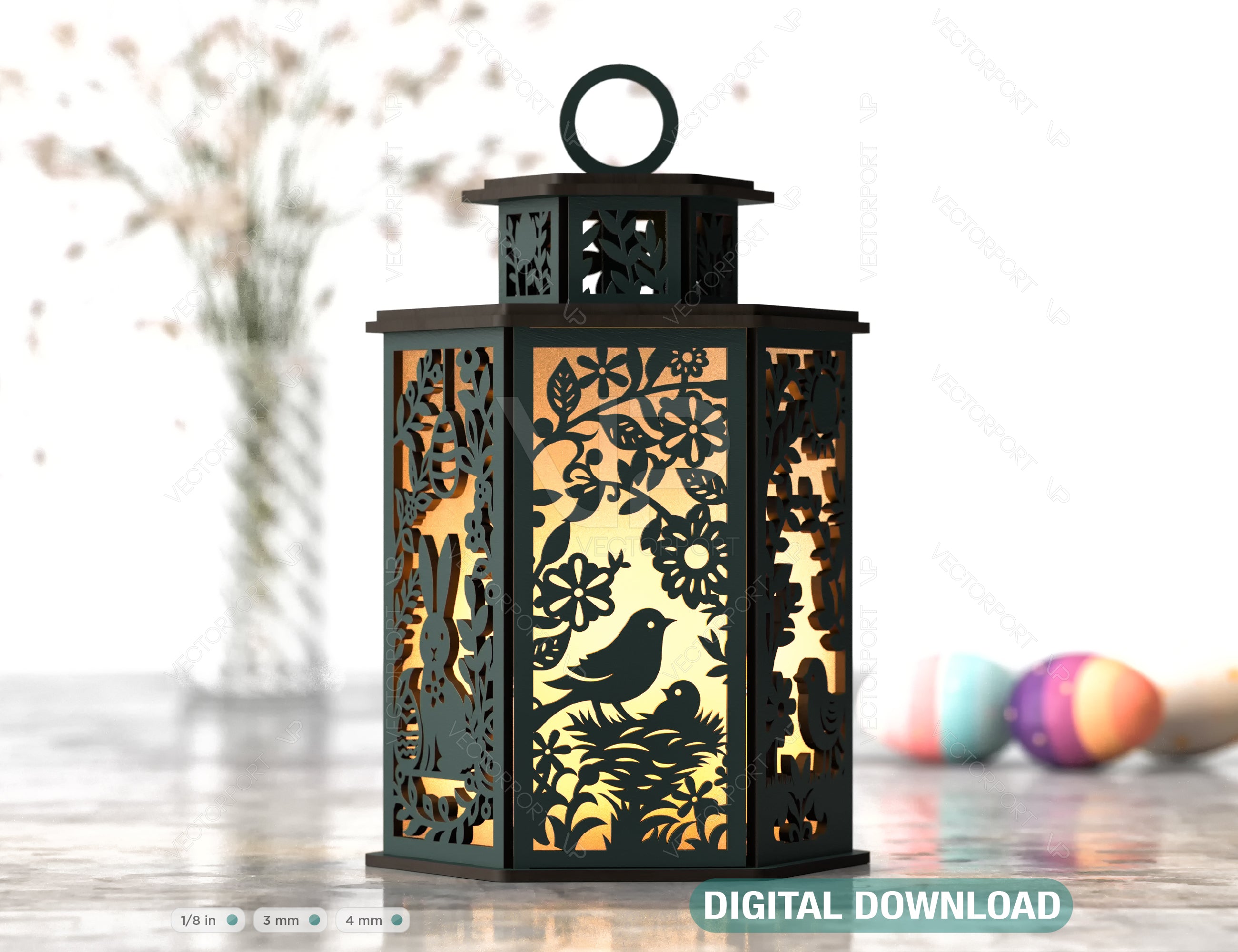 Easter Lamp Candle Holder Ornaments Light Bunny Tealight Lamp Night Light Lantern Digital Download |#U374|
