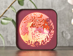 Mother's Day Special: Wooden LED Night Lamp with Heartwarming Mom Scene, Multilayer Shadowbox, Laser Cut Digital Download |#U376|