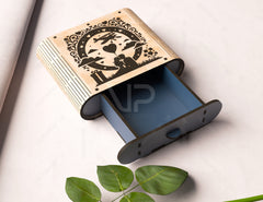 Unique Book-Shaped Wooden Gift Box - Laser Cut Template, Card Case Favor Box Digital Downloads |#U378|