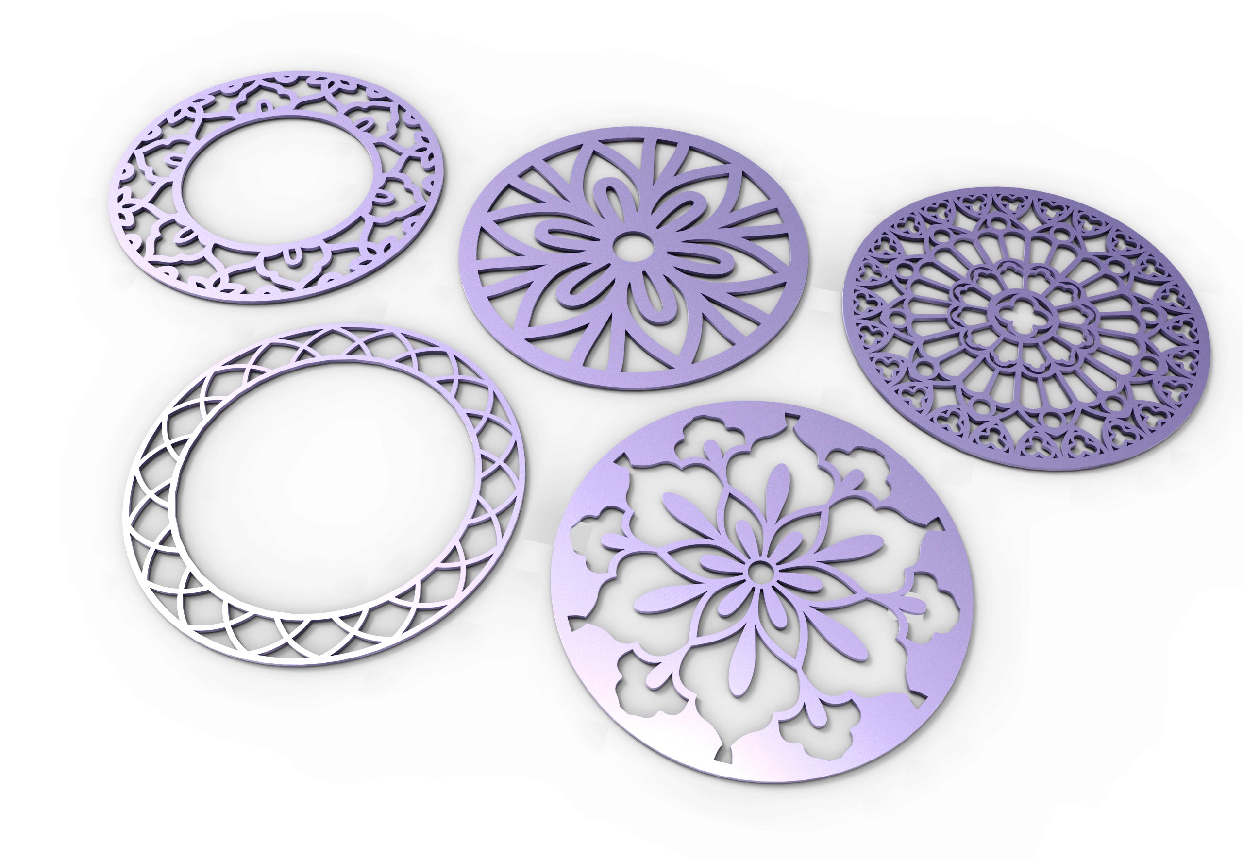 Round Abstract Pattern Panel Templates CNC Laser Cutting File | SVG, DXF, AI |#C038|
