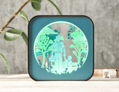 Father’s Day Glow: Laser Cut LED Lamp, Dad and Son Moments – Rectangle Night Lamp Digital Download |#U381|