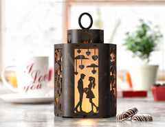 Valentine's Elegance: Laser Cut Candle Holder - Tealight Night Light Lantern Curved Corner Digital Download |#U384|