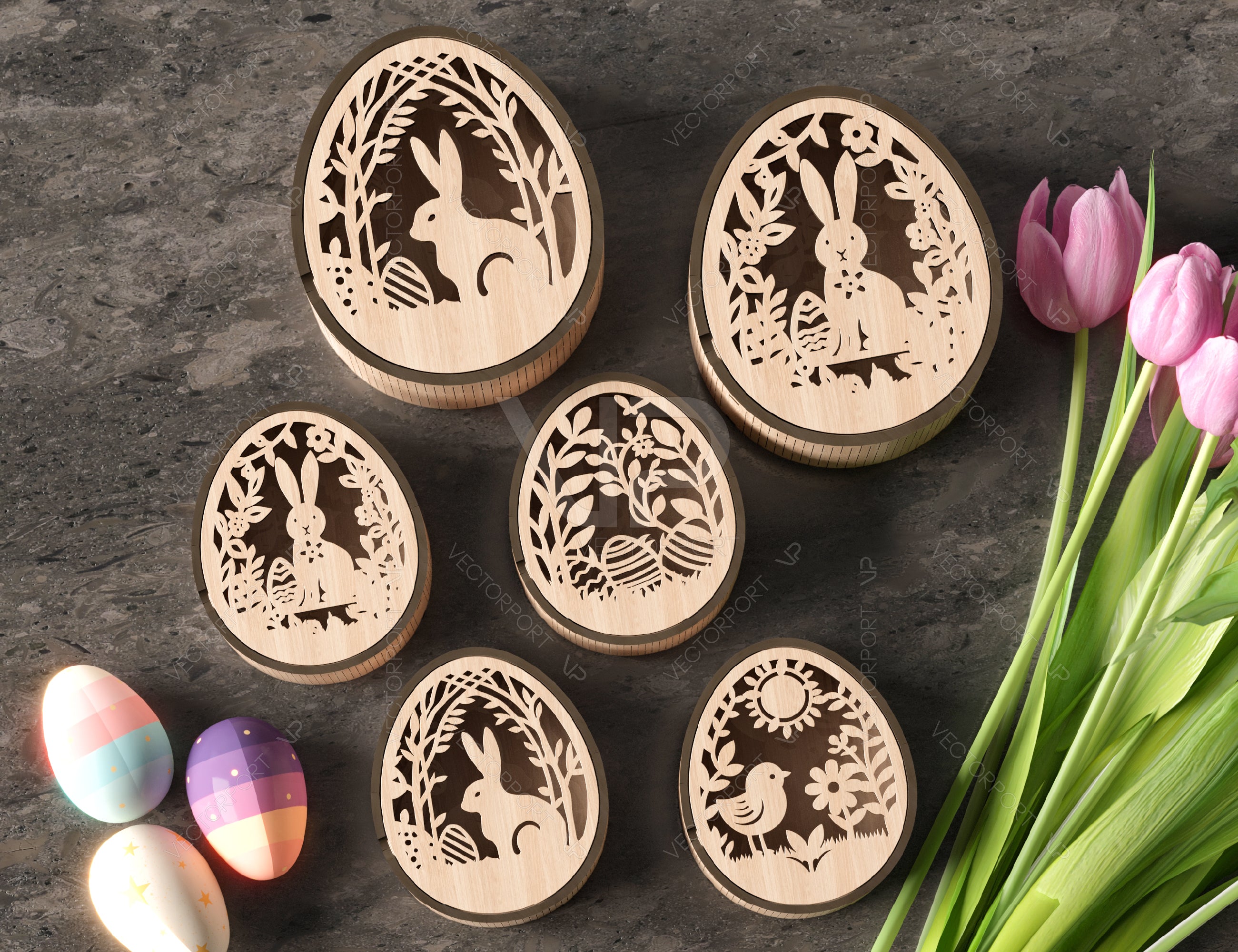 Easter Elegance: Laser Cut Egg Shaped Wooden Gift Box for Stylish Holiday Gifting and Decor DIY Digital Download |#U386|