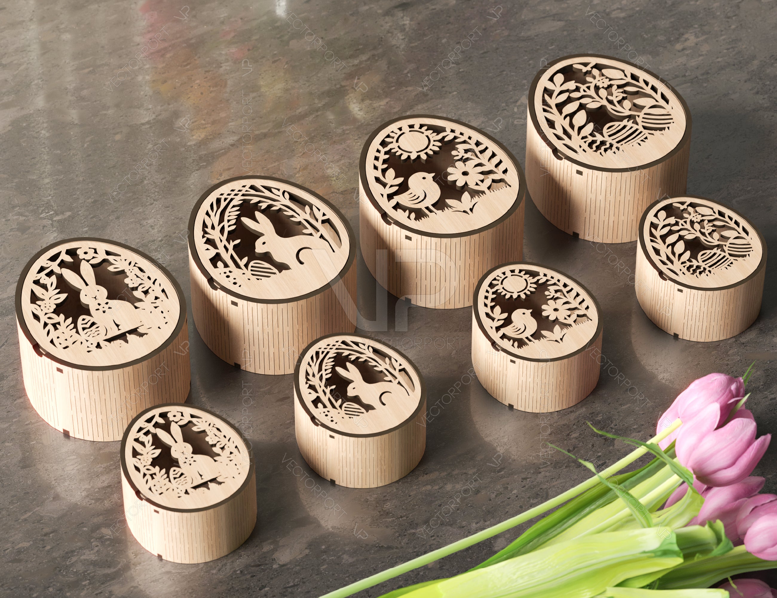 Easter Elegance: Laser Cut Egg Shaped Wooden Gift Box for Stylish Holiday Gifting and Decor DIY Digital Download |#U386|