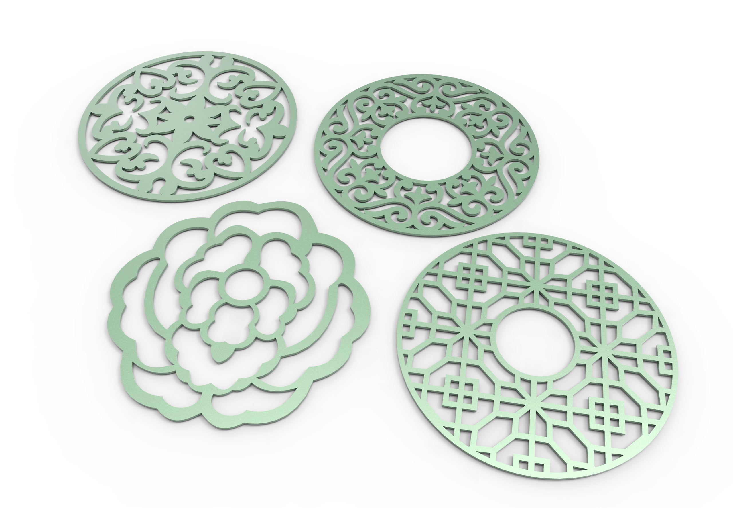 Round Abstract Pattern Panel Templates CNC Laser Cutting File | SVG, DXF, AI |#C039|