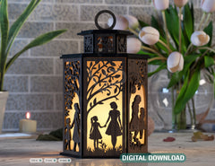 Mother & Daughter Laser-Cut Candle Holder - Tender Glow Tealight Lamp, Sentimental Night Light Lantern, Digital Download Digital Download |#U391|