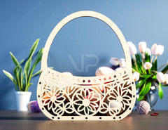 Easter Basket & Egg Bowl SVG Files: Laser Cut Fun for the Holidays, Delightful Easter Décor, Wooden Basket Digital Download |#U398|