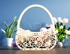 Easter Basket & Egg Bowl SVG Files: Laser Cut Fun for the Holidays, Delightful Easter Décor, Wooden Basket Digital Download |#U398|