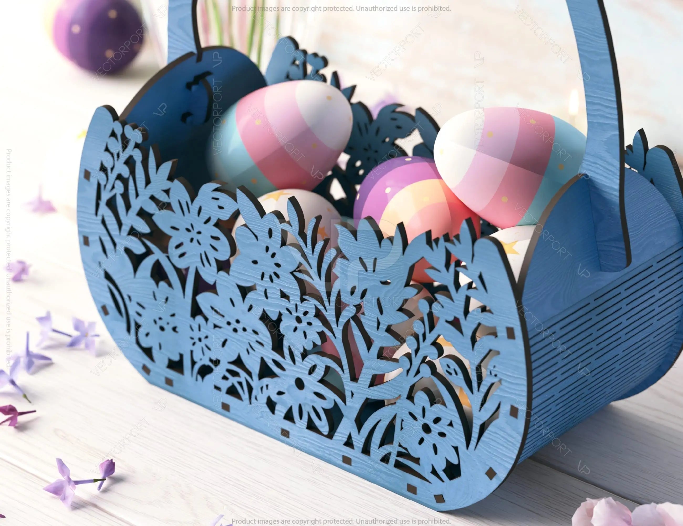 Basket & Egg Bowl SVG Files: Laser Cut Fun for the Holidays, Delightful Easter Décor, Wooden Basket Digital Download |#U401|