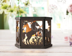 Horse Forest Lantern: Laser Cut Tealight Candle Holder Night Light Forest Scene Lantern Digital Download |#U407|