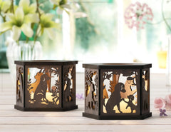 Puppy Dog Silhouette Forest Lantern: Laser Cut Tealight Candle Holder Night Light Forest Scene Lantern Digital Download |#U409|