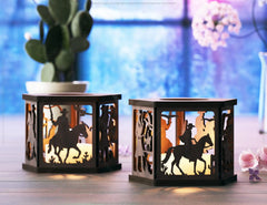 Cowboy Adventure Lantern: Light Up the Wild West Laser Cut Tealight Candle Holder Western-Themed Digital Download |#U413|