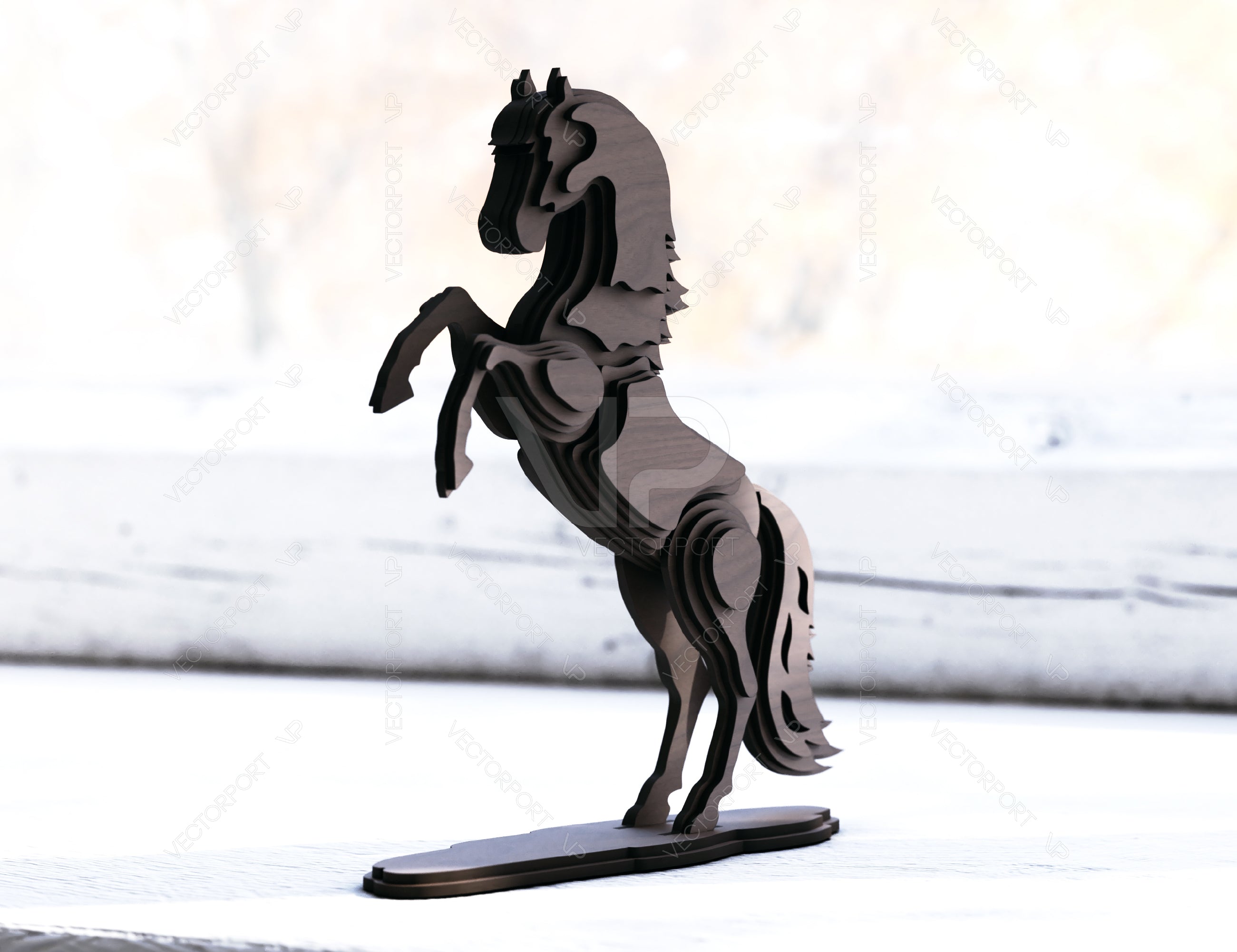 Horse Standing 3D: Laser Cut Horse Tabletop Multilayer Décor SVG Digital Download |#U414|
