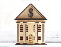 Miniature Wooden Piggy Bank Money saving cash box Laser Cutting Digital Download |#U416|