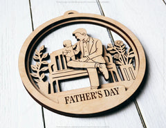 Father’s Day Personalized Laser cut Gift Round Engraved Special Round Keychain SVG Digital Download |#U421|
