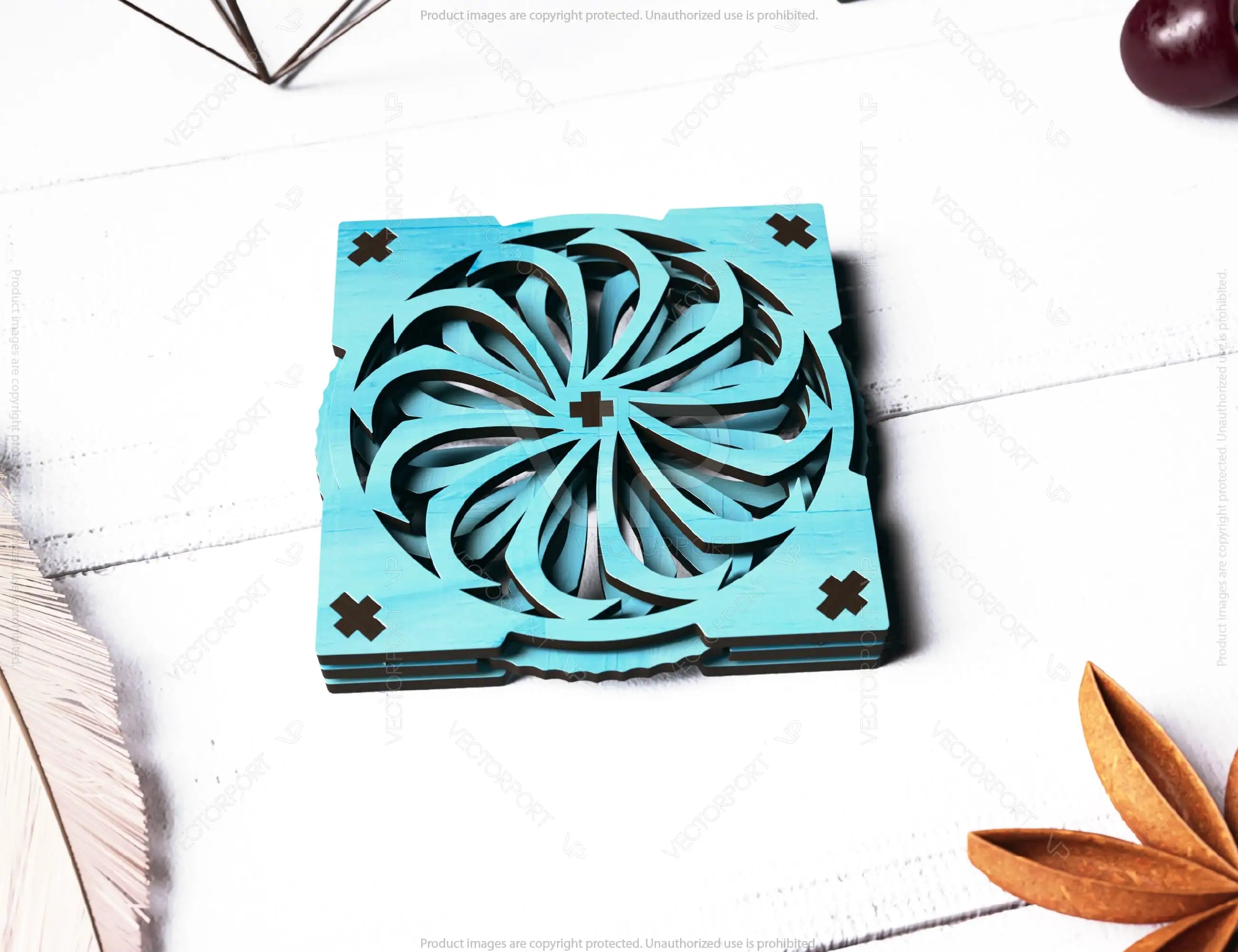 Engage Your Senses: Kinetic Sculpture Coaster 3D Mechanical Laser Cut Tea Coffee Cup Mat Pad Placemat Tableware Digital Download |#U433|