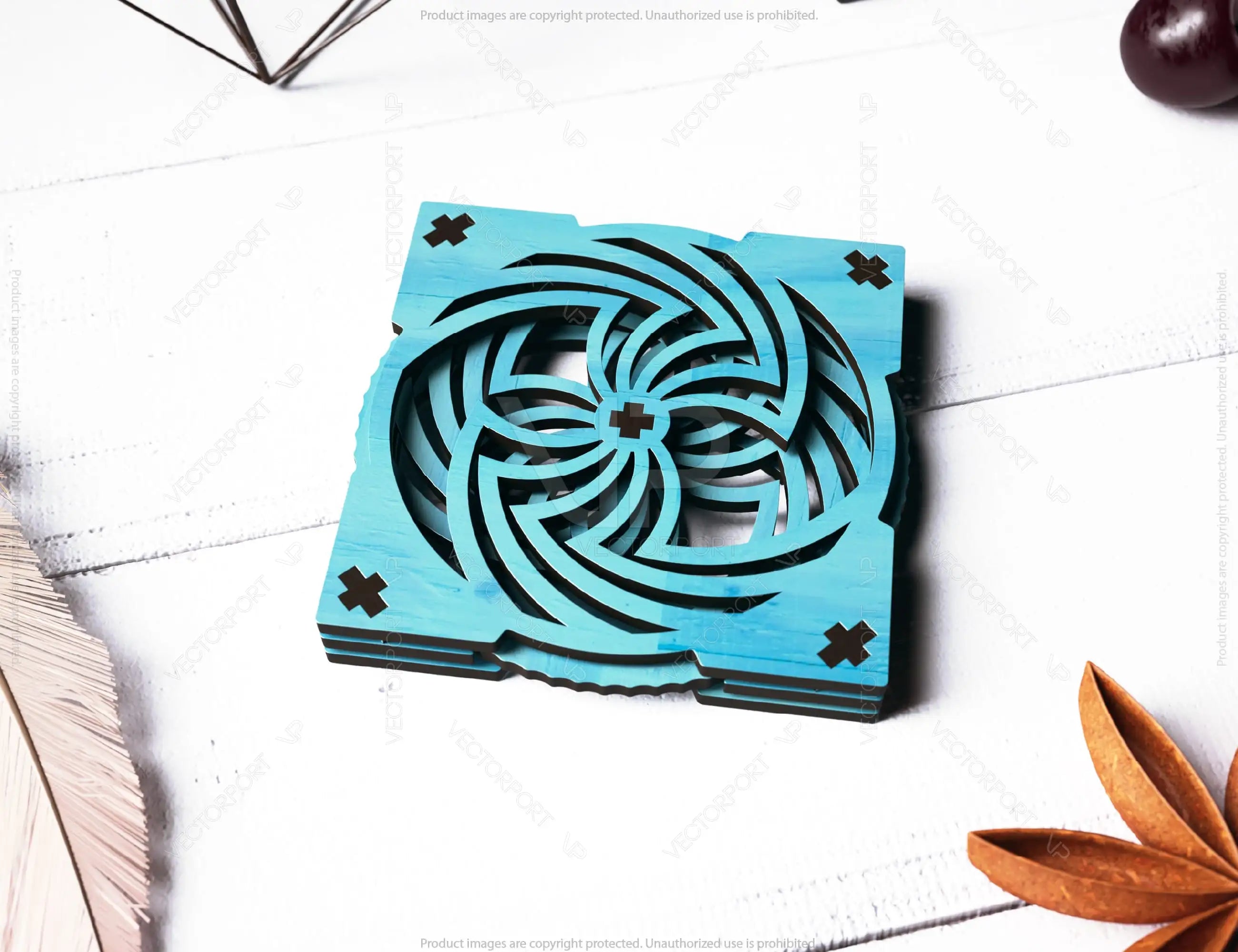 Engage Your Senses: Kinetic Sculpture Coaster 3D Mechanical Laser Cut Tea Coffee Cup Mat Pad Placemat Tableware Digital Download |#U433|