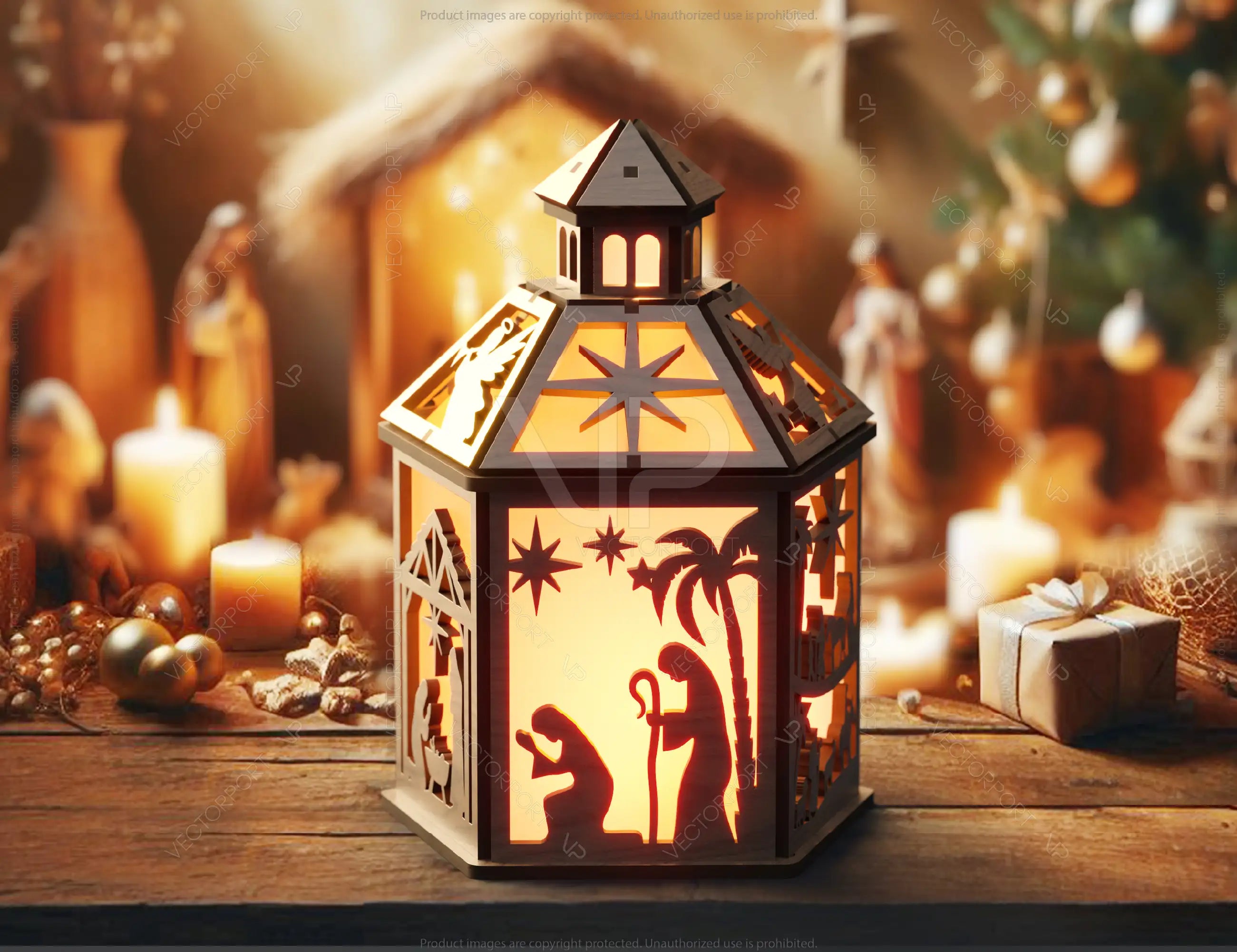 Nativity Scene Candle Holder, Baby Jesus Lantern, Traditional Tea Light Holder Laser Cut Digital Download |#U456|