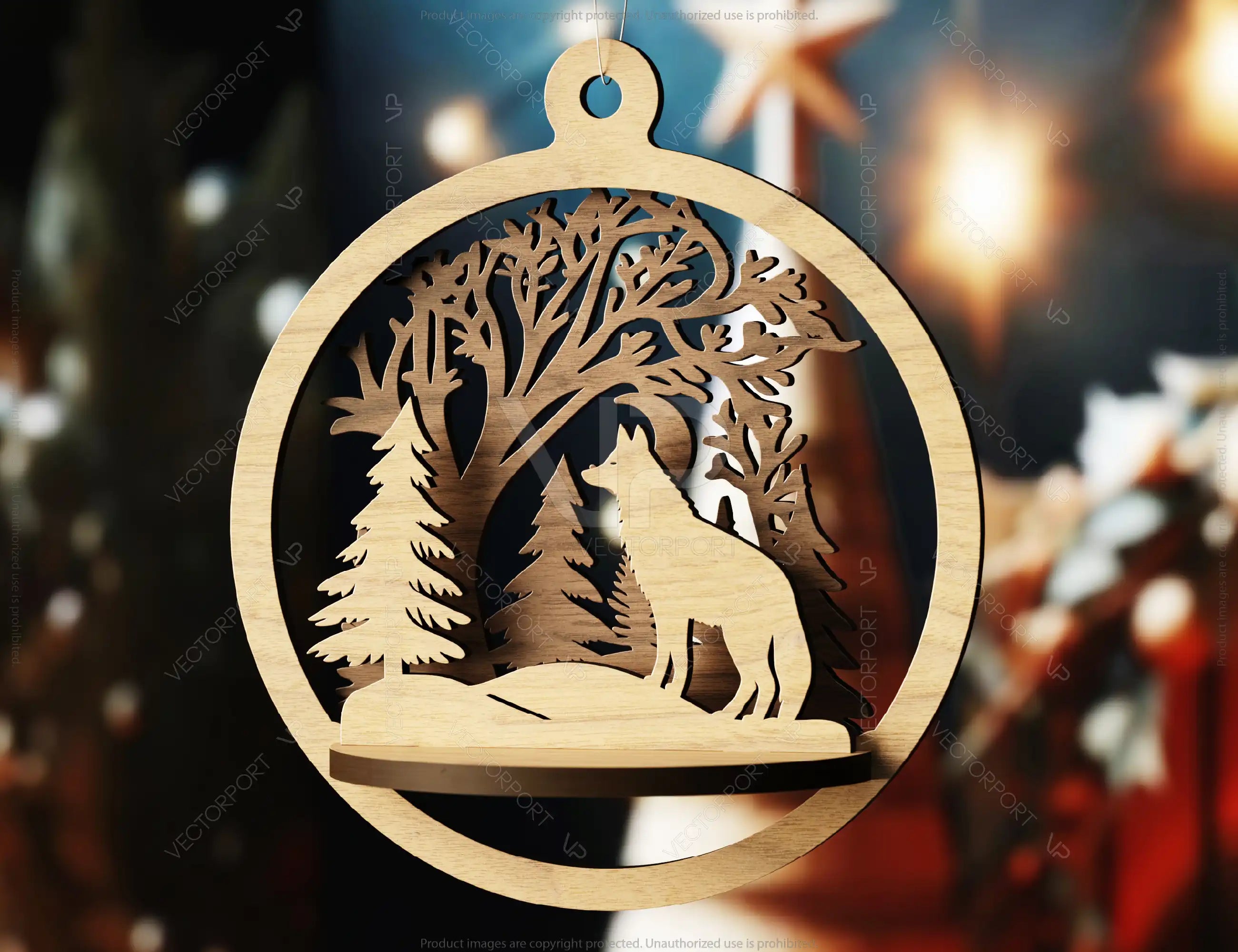 3D Wood Christmas Bauble, Laser Cut Tree Ornament, New Year Christmas Ball Ornament Laser Cut SVG Digital Download |#U457|