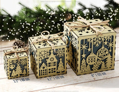 Holiday Ornament Keepsake Box | Christmas Laser Cut Box | Wooden Gift Box | New Year Jewelry Case | Digital Download |#U460|