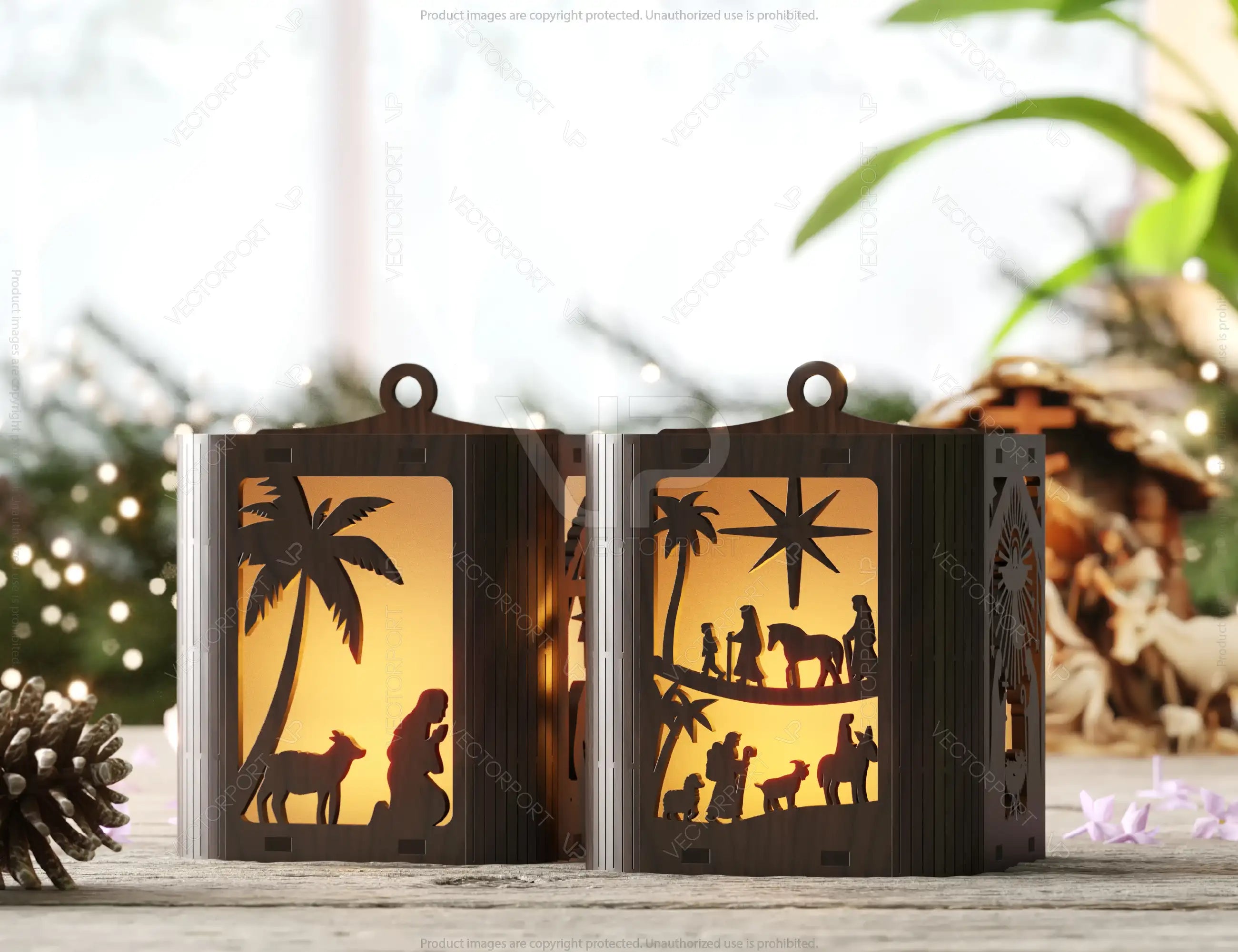 Nativity Scene Candle Holder, Baby Jesus Lantern, Traditional Tea Light Holder Laser Cut Digital Download |#U461|