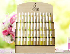 Perfume Sample Organizer, Essential Oil Storage Rack, Display Stand, Pefume Holder Laser Cut 44 Bottles Digital Download |#U465|