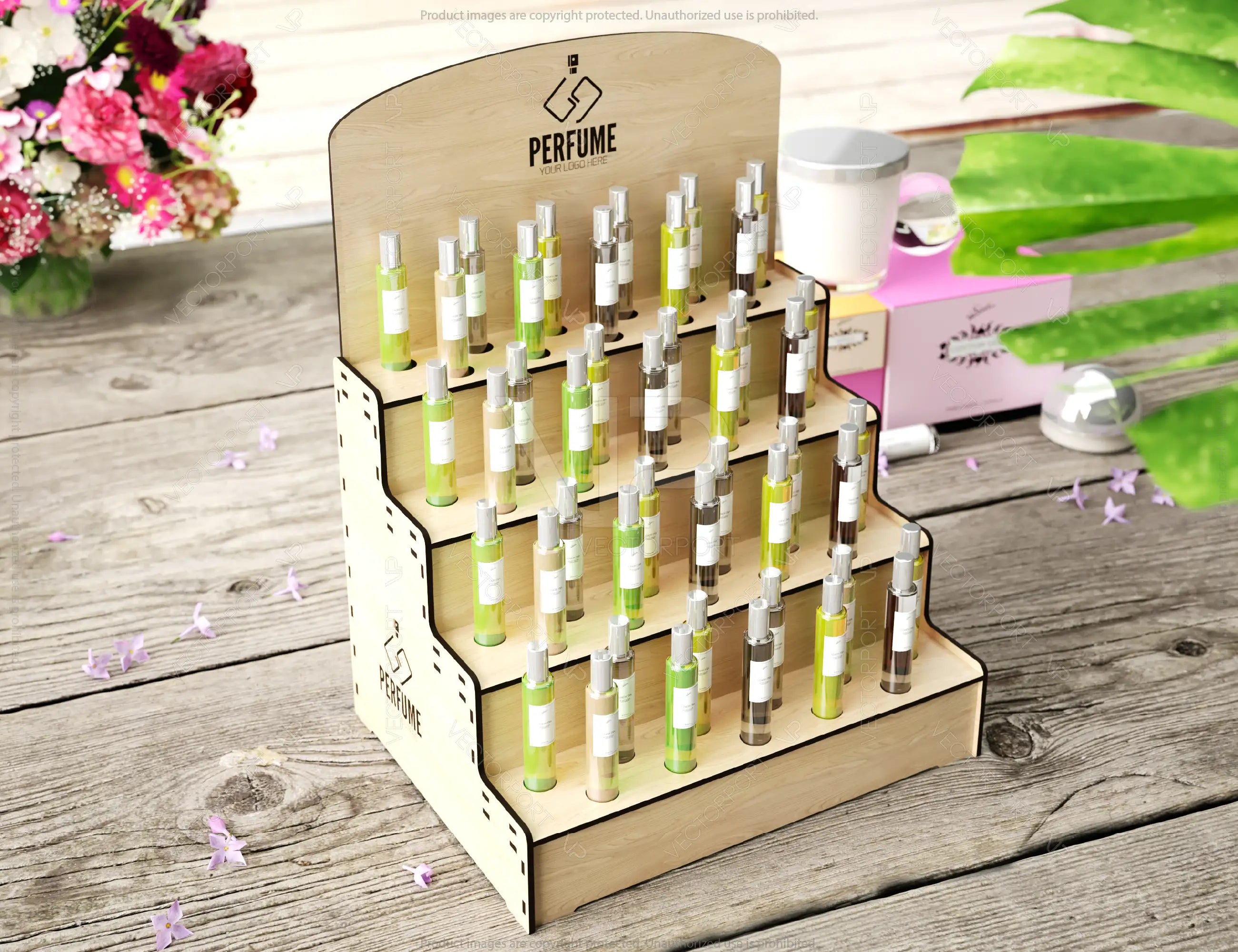 Perfume Sample Organizer, Essential Oil Storage Rack, Display Stand, Pefume Holder Laser Cut 44 Bottles Digital Download |#U465|