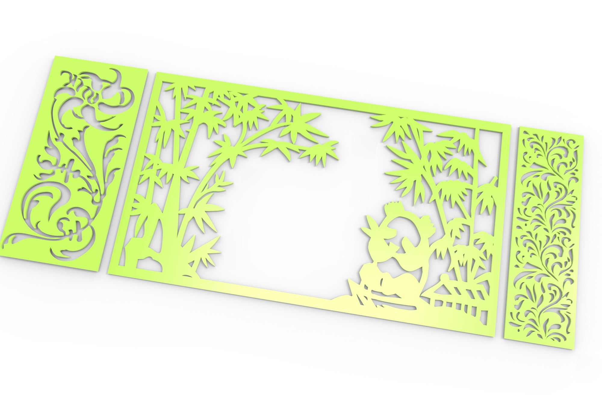 Decorative Tree Pattern Panel Templates SVG CNC Laser Cutting File | SVG, DXF, AI |#C047|