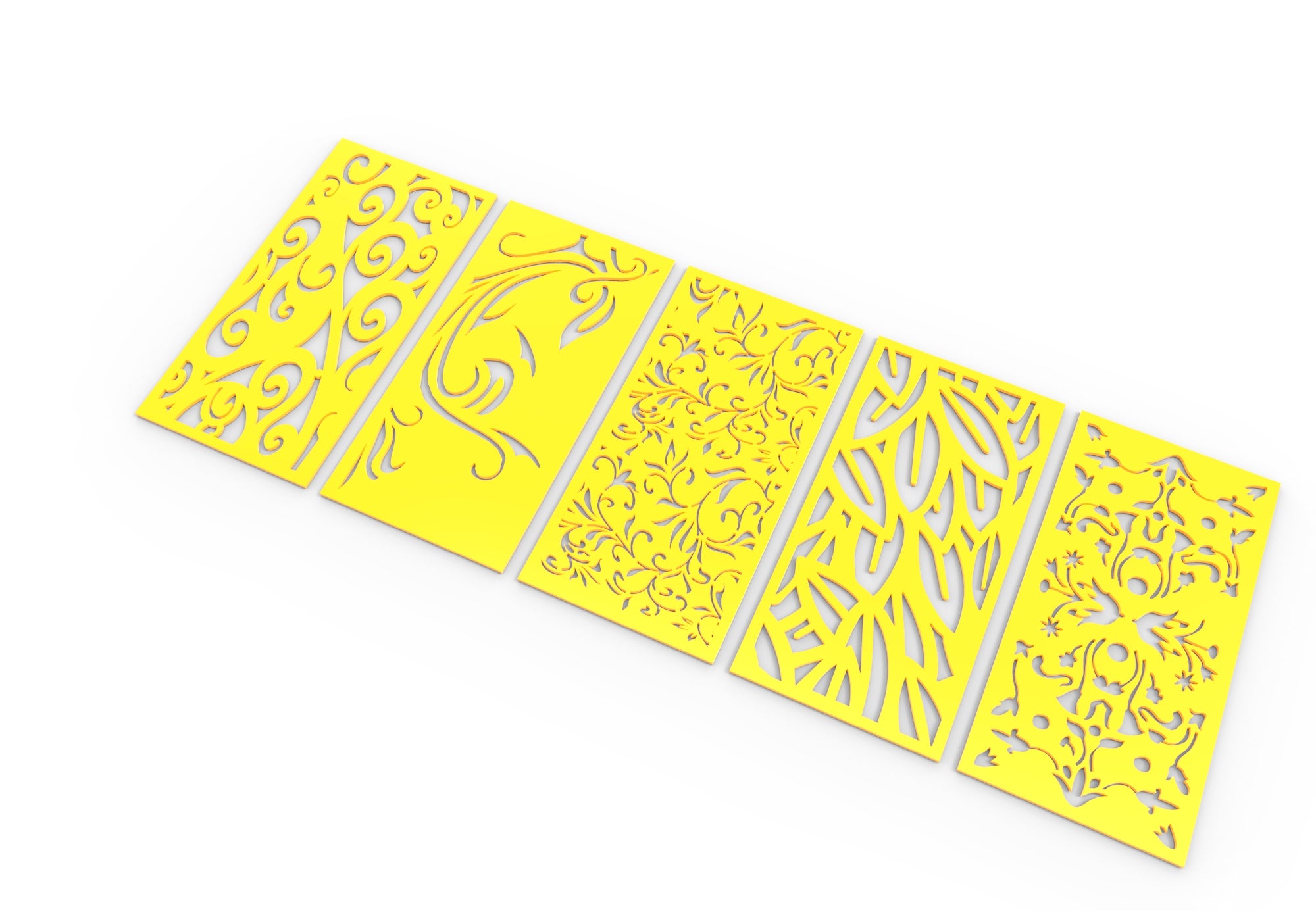 Decorative Tree Pattern Panel Templates SVG CNC Laser Cutting File | SVG, DXF, AI |#C048|